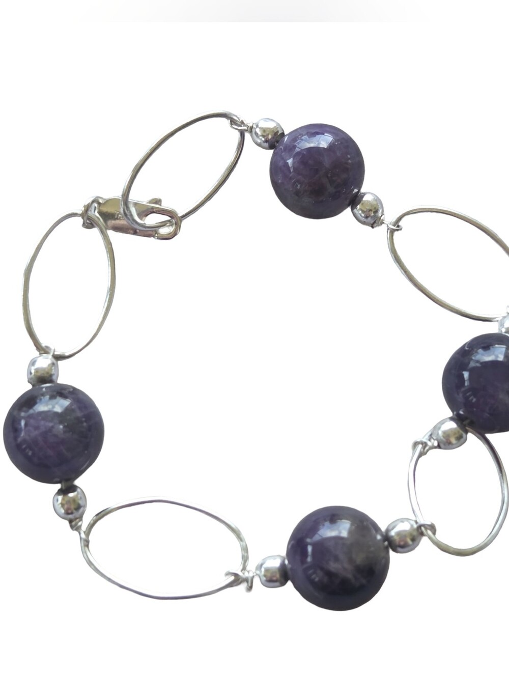 Vintage 90s NWOT Genuine Amethyst Statement Bracelet